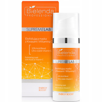 Bielenda Professional SupremeLab Energy Boost Eksfoliująca Maska z Kwasami i Witaminą C