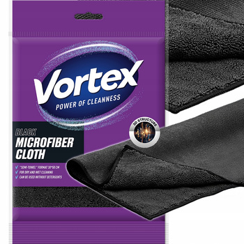 Vortex Semi Towel Black 艢ciereczka z Mikrofibry Czarna Uniwersalna 30脳50cm