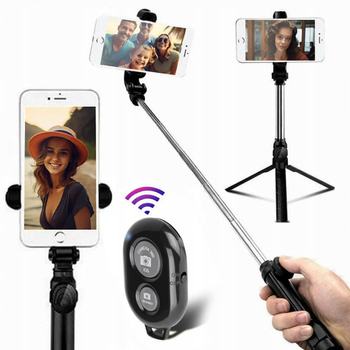 CoolStaff Rozkładany Statyw Selfiestick Monopod Uchwyt Na Telefon z Pilotem Bluetooth