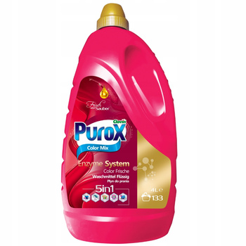Purox Enzyme System 5w1 Płyn Do Prania Kolorowego Ciemnego 133 Cykle 4L