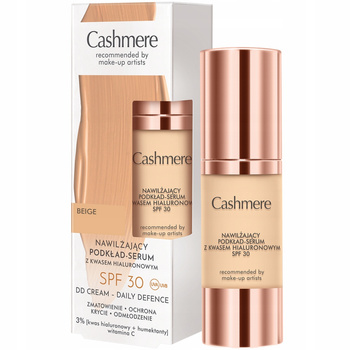 Cashmere DD Nawilżający i Matujący Podkład Serum Filtr SPF 30 Beige 30ml