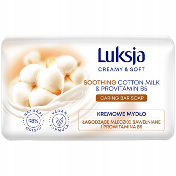 Luksja Creamy Soft Kremowe Mydło w Kostce Do Rąk Łagodzące Bawełniane 90g