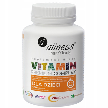 Aliness Kompleks Witamin i Minerałów Dla Dzieci ADEK Odporność Mózg 120 Tab