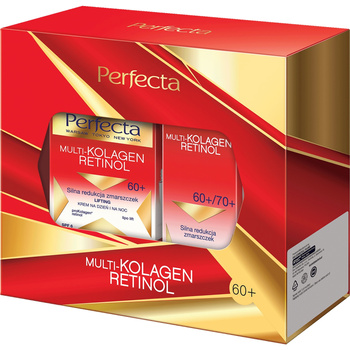 Perfecta Multikolagen Retinol  Zestaw Prezentowy Kosmetyków Do Twarzy 2 Kremy 60+