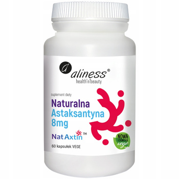 Aliness Naturalna Astaksantyna 8mg NatAxtin Suplement Diety 60 Kapsułek