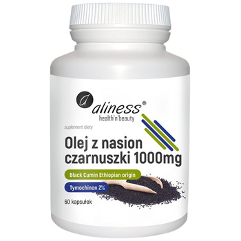 Aliness Olej z Nasion Czarnuszki 1000 mg Suplement Diety Odporność 60 Kaps