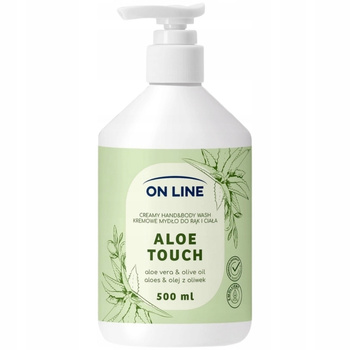 On Line Delikatne Kremowe Mydło w Płynie Do Rąk Ciała Aloe Touch 2w1 500ml
