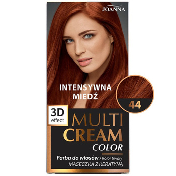 Joanna Multi Cream Color 3D Trwała Farba Do Włosów 44 Intensywna Miedź