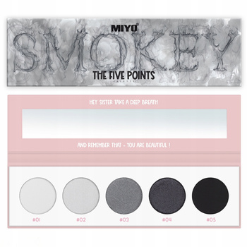 Miyo Five Points Palette Paleta Cieni Zestaw 5 Kolorów Do Powiek 02 Smokey