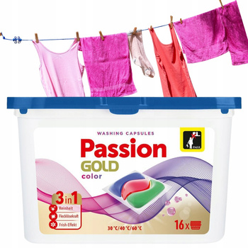Passion Gold Color 3w1 Kapsułki Do Prania Kolorowego Ochrona Kolorów 16 szt