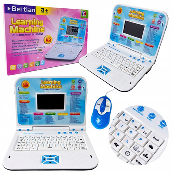 Laptop Edukacyjny Do Nauki Angielskiego Gry i Zabawy130 Funkcji Dla Rozwoju NIEBIESKI