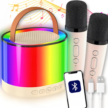 Głośnik + 2 Mikrofony Bezprzewodowe Zabawka Dla Dzieci Bluetooth Do Karaoke