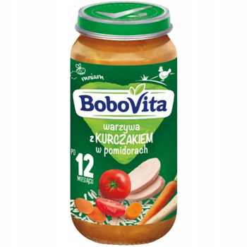 Bobovita Obiadek Dla Dzieci Warzywa Kurczak Pomidory Po 12 Miesiącu 250g
