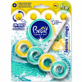 Brait Zawieszka Kostka Do WC Lemon Rings Intensywna Cytrynowa Piana 40g
