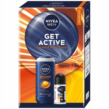 Nivea Men Get Active Męski Zestaw Prezentowy Kosmetyków Żel Antyperspirant