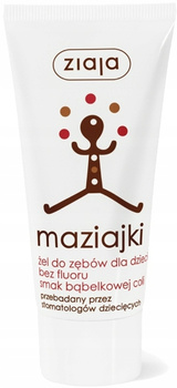 Ziaja Maziajki Żel Do Zębów Dla Dzieci Bez Fluoru Smak Cola Bąbelkowa 50g