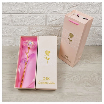 Kryształowa Wieczna Róża Kwiat Prezent w Pudełku Róż