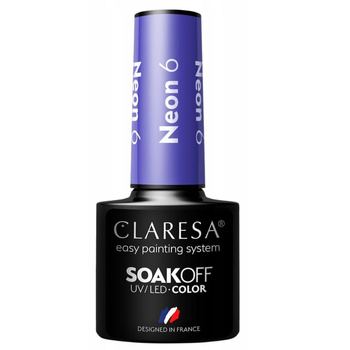 Claresa Lakier Hybrydowy Do Paznokci Wyrazisty Granat Fiolet Neon 6 5g