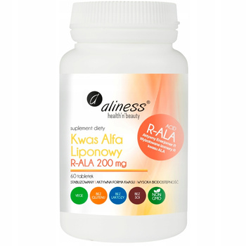 Aliness Kwas Alfa Liponowy R-ALA 200mg Suplement Diety Detoks 60 Tabletek