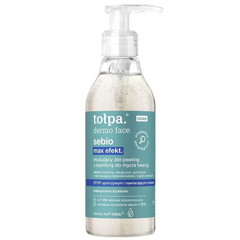 Tołpa Dermo Face Sebio Max Efekt Musujący Peeling Żel Do Mycia Twarzy z Kamforą 195ml