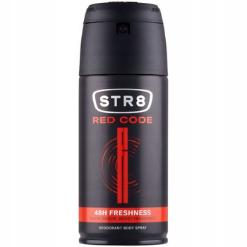 STR8 Red Code Dezodorant Męski Body Spray 48h Ochrony Nuty Drzewne 150ml
