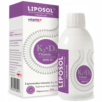 Aliness Liposol Witamina K2 + D3 Suplement Kości Mięśnie Odporność 250ml
