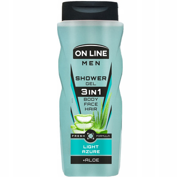 On Line Men Męski Żel Pod Prysznic 3w1 Twarz Ciało Włosy Light Azure 410ml