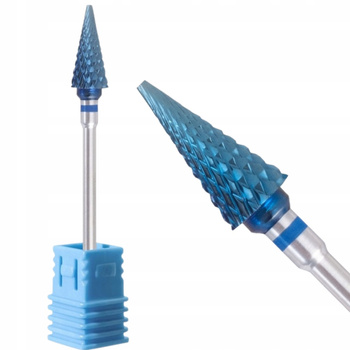 eVanda Wolframowy Frez Do Paznokci Hybryd Żelu Manicure Stożek Niebieski FRW-8