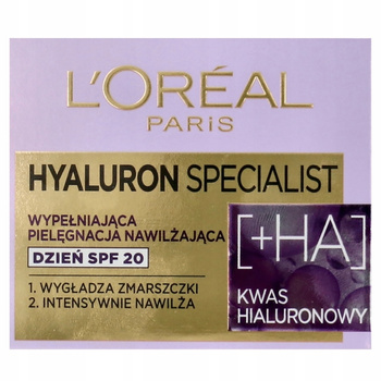 Loreal Hyaluron Specialist Wygładzający Krem Do Twarzy Na Dzień SPF 20 50ml