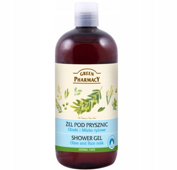 Green Pharmacy Regenerujący Żel Pod Prysznic Oliwka i Mleko Ryżowe 500ml