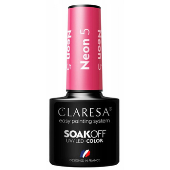 Claresa Lakier Hybrydowy Do Paznokci Kolorowy Wyrazisty Różowy Neon 5 5g