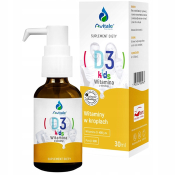Aliness Avitale Kids Witamina D3 400 Suplement Diety Dla Dzieci 600 Porcji