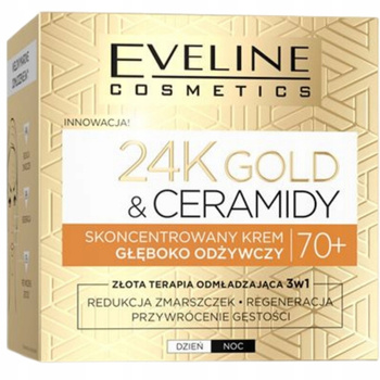 Eveline 24K Gold Ceramidy Przeciwzmarszczkowy Krem Do Twarzy 70+ 50 ml