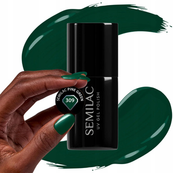 Semilac Lakier Hybrydowy Do Paznokci Pine Green 309 Ciemnozielony Las 7ml