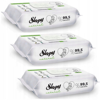 Sleepy Chusteczki Nawilżane Dla Dzieci Ekstrakt z Ogórka Zestaw 3 x 60szt