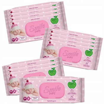 Smile Baby Ultrasoft Nawilżane Chusteczki Dla Niemowląt Karton 12 x 64 szt