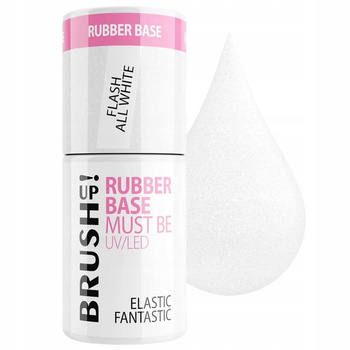 Brush Up By Maxineczka Rubber Base Baza Hybrydowa Brokat Flash All White 5g