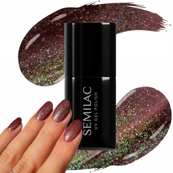 Semilac Lakier Hybrydowy Do Paznokci Digital Red 824 Czerwień Drobinki 7ml