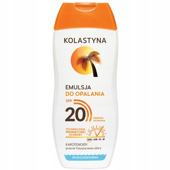 Kolastyna Wodoodporna Emulsja Do Ciała Krem Do Opalania Ochrona SPF20 200ml