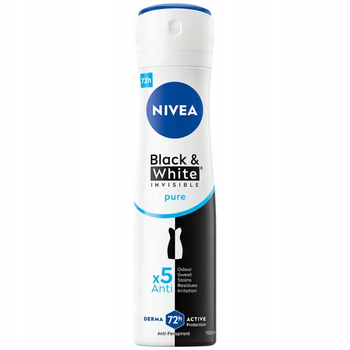 Nivea Black White Invisible Pure 72H Antyperspirant Damski Spray 150ml