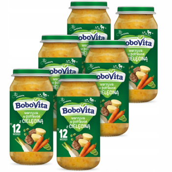 Bobovita Obiadek Warzywa w Potrawce z Cielęciną Po 12 Msc Zgrzewka 250g x 6