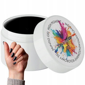 Excellent PRO Painting High Pigment Żel Do Paznokci Zdobień 002 Czarny 5g