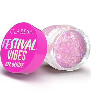 Claresa Festival Vibes Gel Glitter 02 We Found Love Drobinki Brokat Różowy