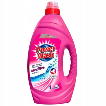 Power Wash Sensitive Łagodny Żel Do Prania Tkanin Delikatnych 92 Prania 4L