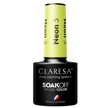 Claresa Lakier Hybrydowy Do Paznokci Wyrazisty Seledynowy Zielony Neon 3 5g