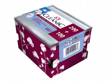 Cleanic Patyczki Higieniczne Bawełniane Do Makijażu Uszu 300 sSztuk