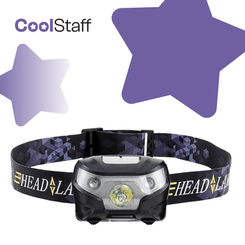 Latarka Czołowa Na Pasku Led Czarna Wodoodporna Na Biwak Rower Do Biegania