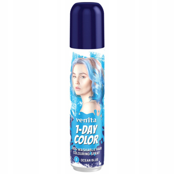 Venita 1 Day Color Koloryzujący Spray Do Włosów Błękit 2 Ocean Blue 50ml