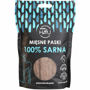 Wow Pets Przysmaki Dla Psa Zdrowe Smaczki Mięsne Paski 100% Sarna 120g