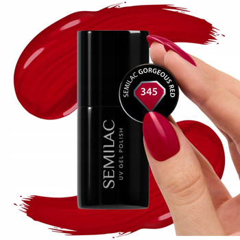 Semilac Lakier Hybrydowy Do Paznokci Gorgeous Red 345 Ciemny Czerwony 7ml